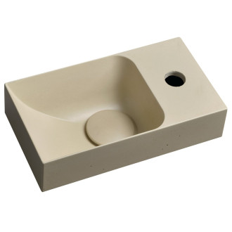PICCOLINO betonové umývátko 30,8x17cm, baterie vpravo, žlutá PK30522