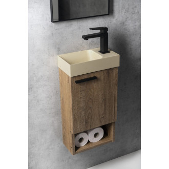 PICCOLINO betonové umývátko 30,8x17cm, baterie vpravo, žlutá PK30522