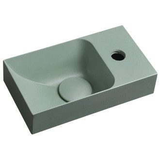 PICCOLINO betonové umývátko 30,8x17cm, baterie vpravo, zelená PK30523
