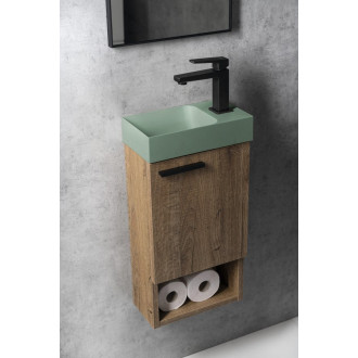 PICCOLINO betonové umývátko 30,8x17cm, baterie vpravo, zelená PK30523