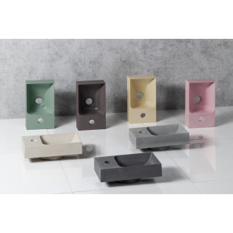 PICCOLINO betonové umývátko 30,8x17cm, baterie vpravo, zelená PK30523