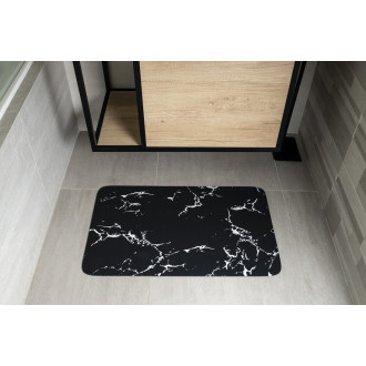 Koupelnová předložka 50x80cm, absorpční, černá/mramor PCD011