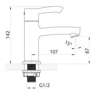 SMALL stojánkový umyvadlový ventil 1/2", 142mm, chrom SM22