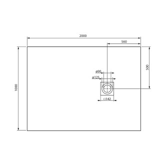 MITIA sprchová vanička z litého mramoru, obdélník 200x100cm, černá PMC200100