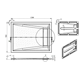ELEA sprchová vanička litý mramor, 120x90cm, bílá PEL12090 55328