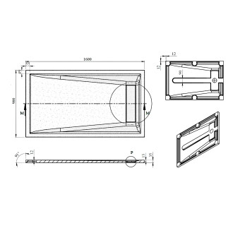 ELEA sprchová vanička litý mramor, 160x90cm, bílá PEL16090 55332