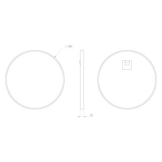 NOTION SLIM kulaté zrcadlo v rámu ? 40cm, černá mat NT400