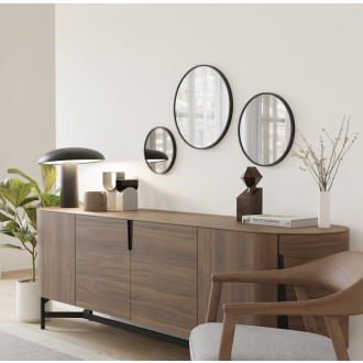 NOTION SLIM kulaté zrcadlo v rámu ? 40cm, černá mat NT400