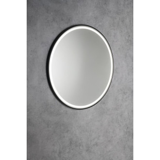 KADRIS kulaté zrcadlo s LED osvětlením ? 80cm, černá mat KD080