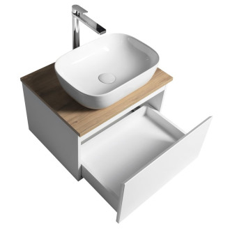 ALTAIR skříňka s deskou 58 cm, bílá/dub emporio AI263-02