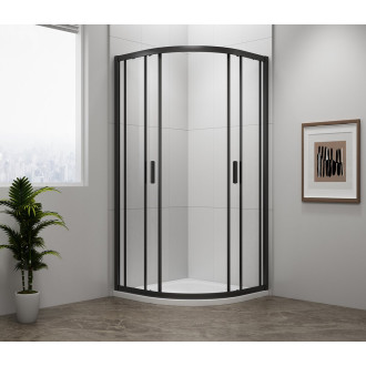 EASY BLACK čtvrtkruhová sprchová zástěna 900x900mm, L/R, čiré sklo