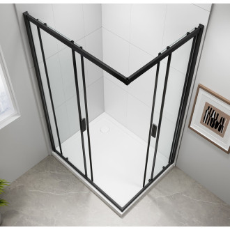 EASY BLACK obdélníková sprchová zástěna 900x800mm, čiré sklo