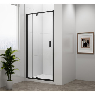EASY BLACK sprchové dveře otočné 880-1020mm, čiré sklo