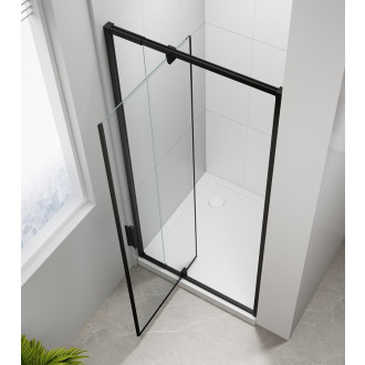 EASY BLACK sprchové dveře otočné 880-1020mm, čiré sklo