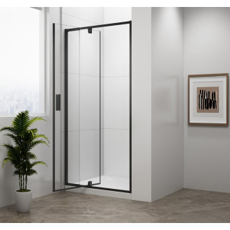 EASY BLACK sprchové dveře otočné 880-1020mm, čiré sklo