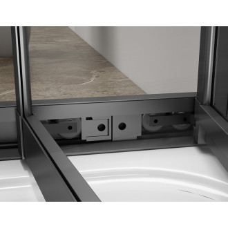 EASY BLACK sprchové dveře skládací 800mm, čiré sklo