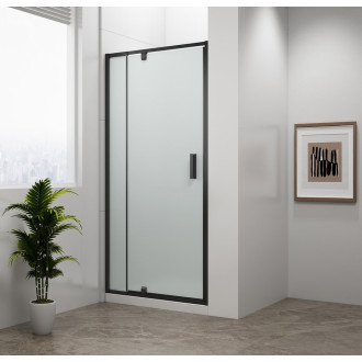EASY BLACK sprchové dveře otočné 880-1020mm, sklo Brick