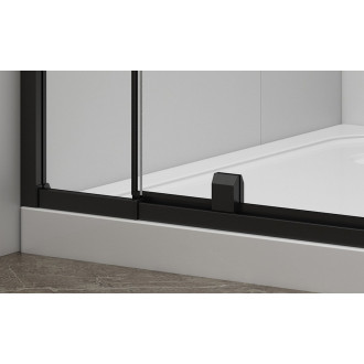 EASY BLACK sprchové dveře otočné 880-1020mm, sklo Brick