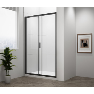 EASY BLACK sprchové dveře 1600mm, čiré sklo