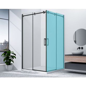 DRAGON BLACK sprchové posuvné dveře rohový vstup 1000 mm, čiré sklo GD4210B 55539