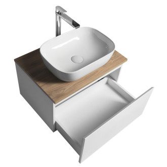 ALTAIR skříňka s deskou 62,5 cm, bílá/dub emporio AI267-02