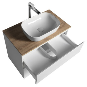 ALTAIR skříňka s deskou 78,5 cm, bílá/dub emporio AI280-02