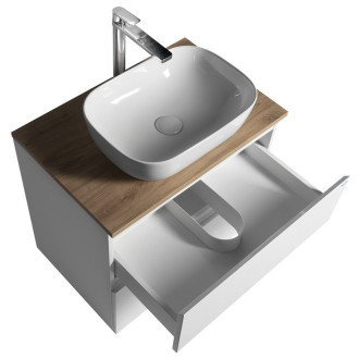 ALTAIR skříňka s deskou 68 cm, bílá/dub emporio AI270-02