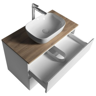 ALTAIR skříňka s deskou 87,5 cm, bílá/dub emporio AI290-02