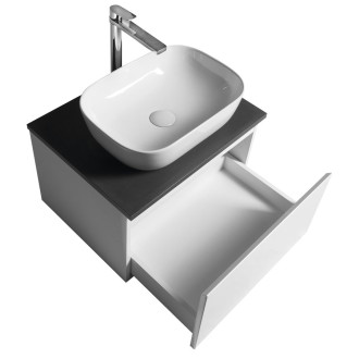 ALTAIR skříňka s deskou 58 cm, bílá/antracit břidlice AI263-03