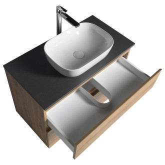 ALTAIR skříňka s deskou 87,5 cm, dub emporio/antracit břidlice AI390-02