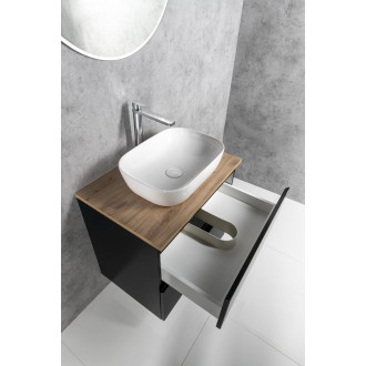 ALTAIR skříňka s deskou 68 cm, černá mat/dub emporio AI670-01