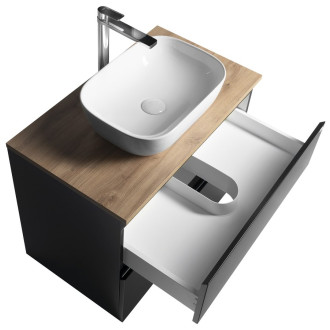 ALTAIR skříňka s deskou 78,5 cm, černá mat/dub emporio AI680-01