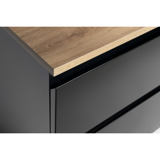 ALTAIR skříňka s deskou 78,5 cm, černá mat/dub emporio AI680-01