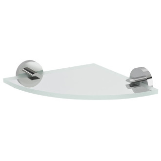 X-ROUND skleněná police rohová, čtvrtkruhová 200x200mm, chrom/čiré sklo XR009-11