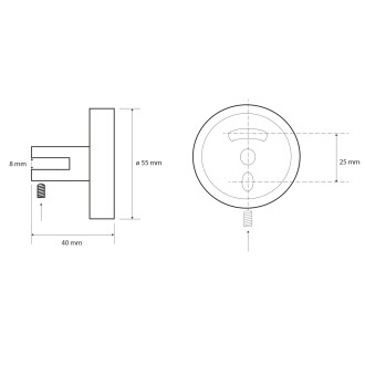 X-ROUND skleněná police 200mm, chrom/čiré sklo XR009-12