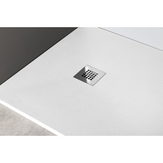 MITIA sprchová vanička z litého mramoru, čtverec 90x90cm, bílá PMB9090