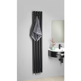 PILON otopné těleso 270x1800mm, se čtyřmi háčky pro ručník, černá mat