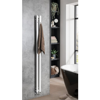 PILON otopné těleso 122x1800mm, se dvěma háčky pro ručník, bílá mat