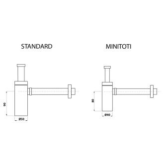 MINITOTI sifon pro umývátko, 5/4", odpad 32mm, černá mat 510.135.5.X