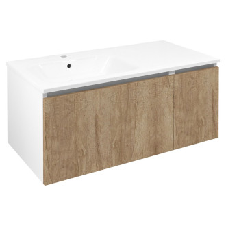 LOREA skříňka s umyvadlem 101x46x51,5cm, levá, dub alabama/bílá mat LE070-2231-L-02
