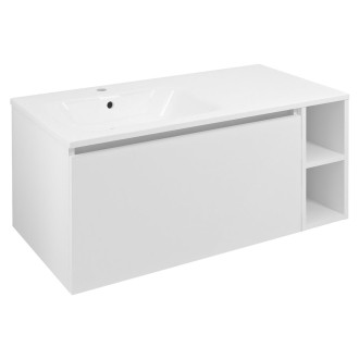 LOREA skříňka s umyvadlem 101x46x51,5cm (80+20cm), levá, bílá mat LE080-3131-L-01