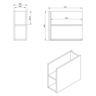 LOREA skříňka s umyvadlem 101x46x51,5cm (20+80 cm), pravá, bílá mat LE080-3131-R-01