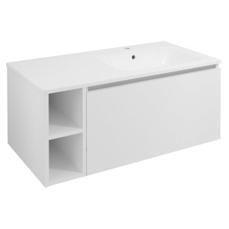 LOREA skříňka s umyvadlem 101x46x51,5cm (20+80 cm), pravá, bílá mat LE080-3131-R-01