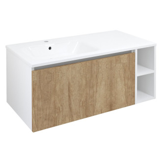 LOREA skříňka s umyvadlem 101x46x51,5cm , levá, dub alabama/bílá mat LE080-2231-L-02
