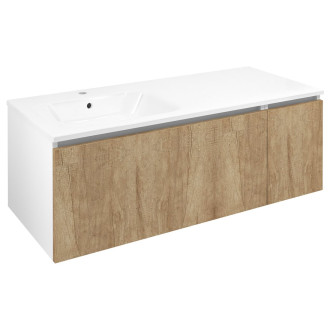 LOREA skříňka s umyvadlem 121x46x51,5cm, levá, dub alabama/bílá mat LE090-2231-L-02