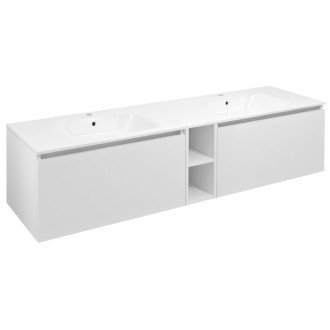 LOREA skříňka s dvojumyvadlem 181x46x51,5cm (80+20+80cm), bílá mat LE080-3131-04