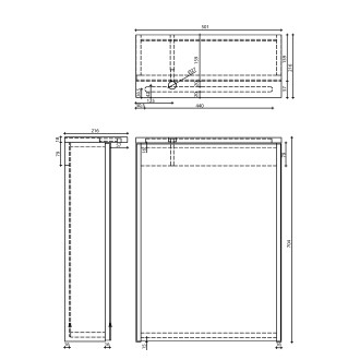 KAWA STRIP galerka s LED osvětlením 50x70x22cm, dub emporio WGL35S WGL35S
