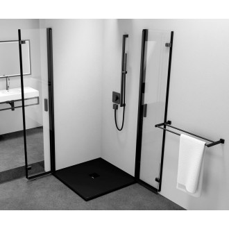 ZOOM BLACK čtvercový sprchový kout 900x900mm, rohový vstup ZL4915BL-02