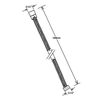 POWERFLEX kovová sprchová hadice, 150cm, černá mat FLEX150B