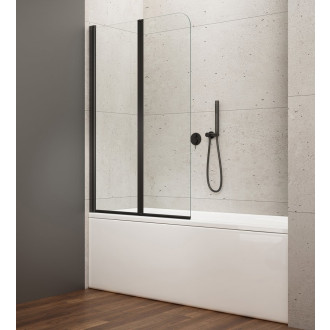 WILA vanová zástěna 900x1400 mm skládací, černá, čiré sklo AQ5742B